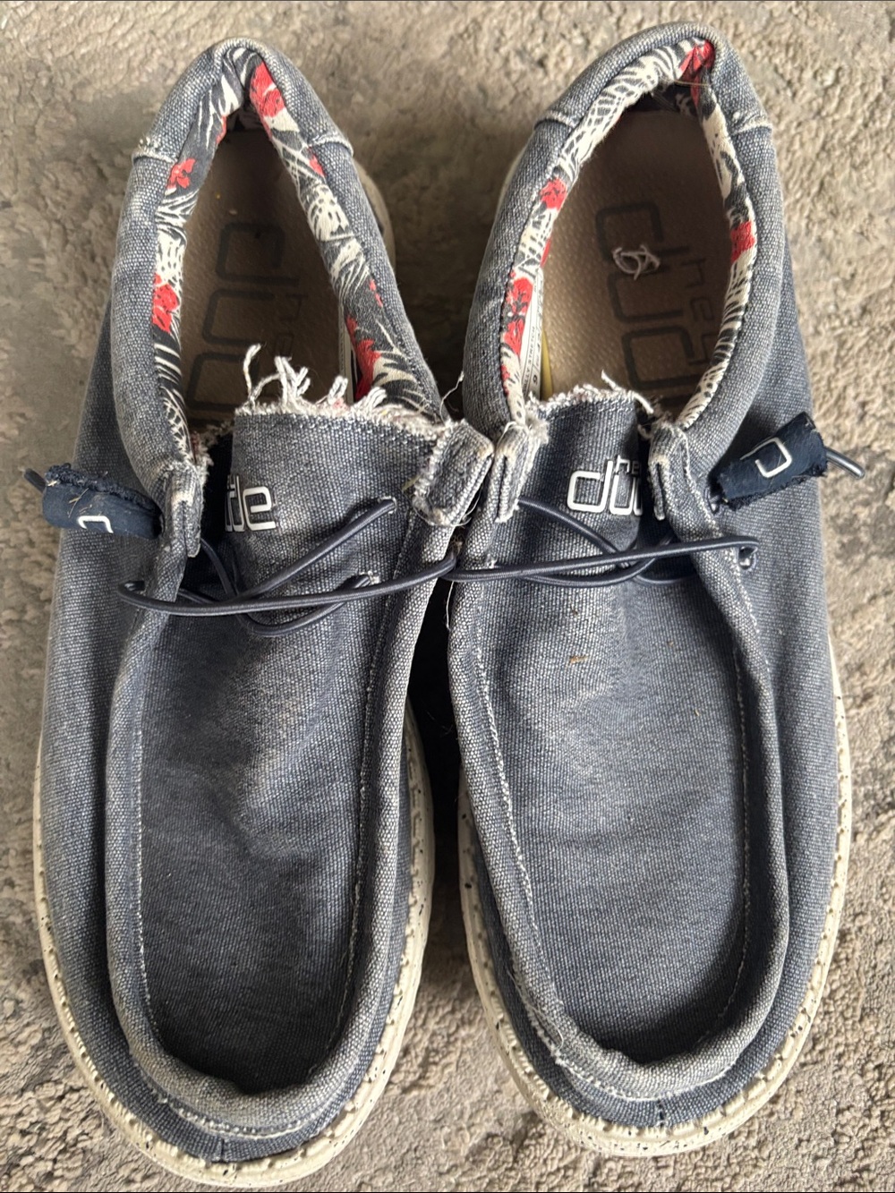 Hey Dude Kids Navy Gray Slip-On Canvas Sneakers